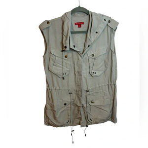 New York & Company Beige Lightweight Safari Vest